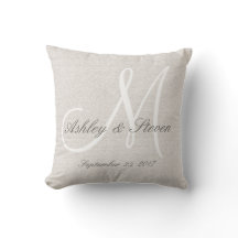 Rustic Linen Titta med White Monogram
