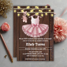 Rustic Little Ballerina Tutu Glitter Baby Shower