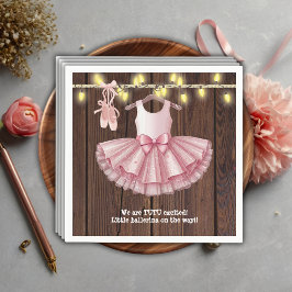 Rustic Little Ballerina Tutu Glitter Baby Shower Pappersservett