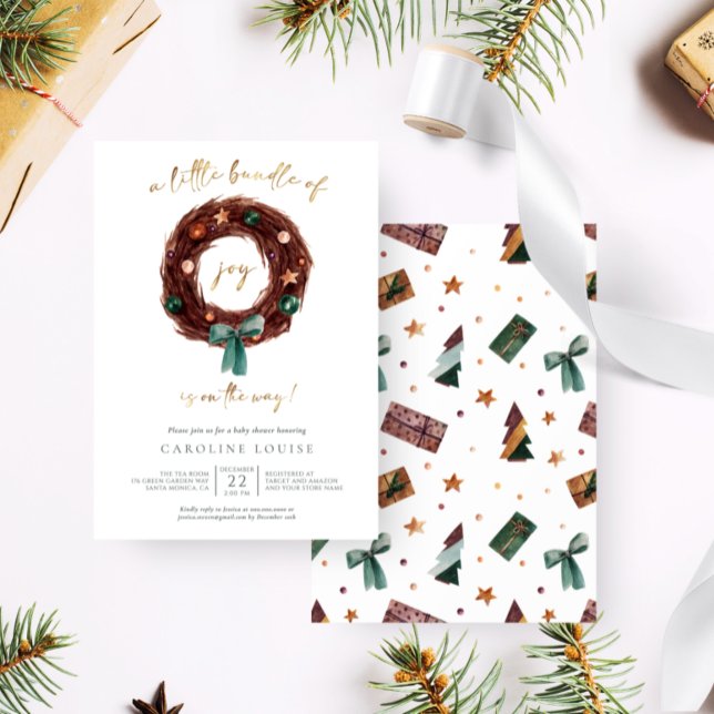 Rustic Little Bundle of Joy Baby Shower Invati Inbjudningar (Skapare uppladdad)
