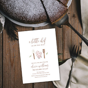 Rustic Little Chef Kitchen Saker Baby Shower Inbjudningar
