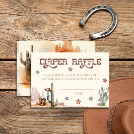 Rustic Little Cowboy Western Diaper Raffle Card Tilläggskort