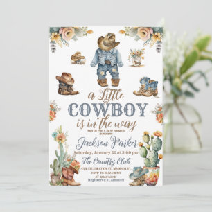 Rustic Little Cowdoy Vilda western Boy Shower Inbjudningar