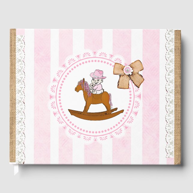 Rustic Little Cowgirl Flicka Baby Shower Bok (Framsida)