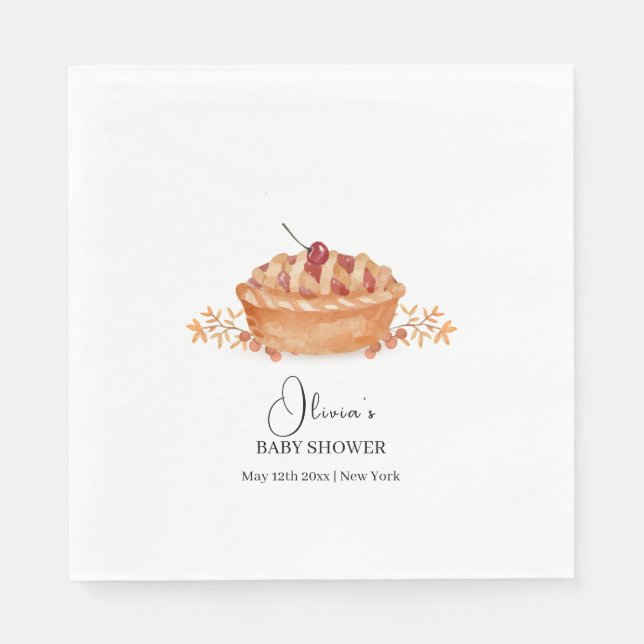Rustic Little Cutie Paj Cherry Fall Baby Shower Pappersservett (Framsidan)