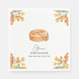 Rustic Little Cutie Pumpkin Paj Fall Baby Shower Pappersservett