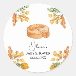 Rustic Little Cutie Pumpkin Paj Fall Baby Shower Runt Klistermärke