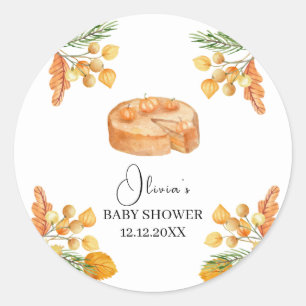 Rustic Little Cutie Pumpkin Paj Fall Baby Shower Runt Klistermärke