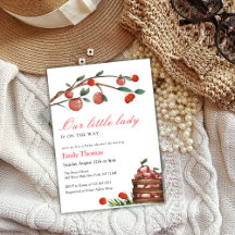 Rustic Little Dam Ladybug Apple Girl Shower