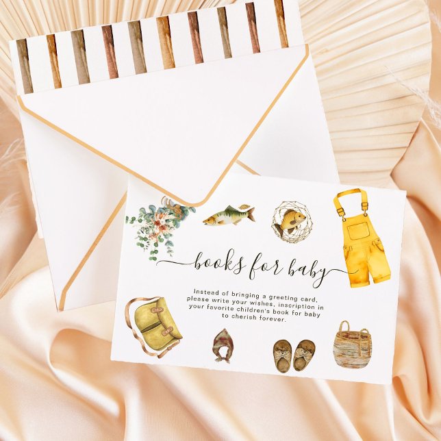 Rustic Little Fisherman Bokar för Baby Card Tilläggskort (Skapare uppladdad)