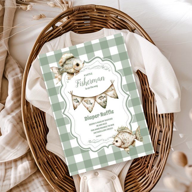 Rustic Little Fisherman Diapper Raffle Tilläggskort (Skapare uppladdad)