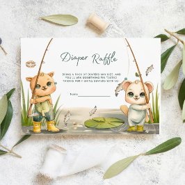 Rustic Little Fisherman Reel Diaper Raffle Tilläggskort