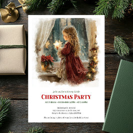 Rustic little girl holding shining star printable inbjudningar