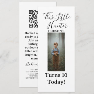 Rustic Little Hunter Photo Boy Birthday Invitation Inbjudningar