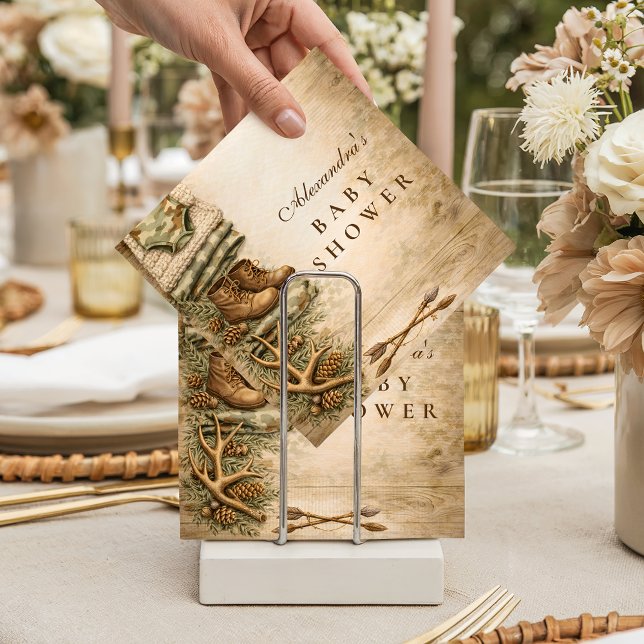 Rustic Little Hunter Woodland Baby Shower Pappersservett (Skapare uppladdad)