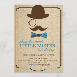 Rustic Little Mister Baby Shower Boy-inbjudningar Inbjudningar