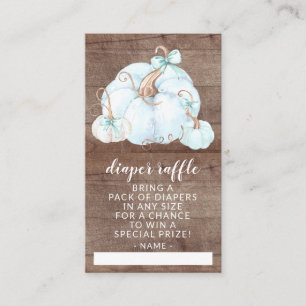 Rustic Little Pumpkin Baby Shower Diaper Raffle Tilläggskort