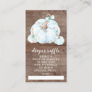 Rustic Little Pumpkin Baby Shower Diaper Raffle Tilläggskort