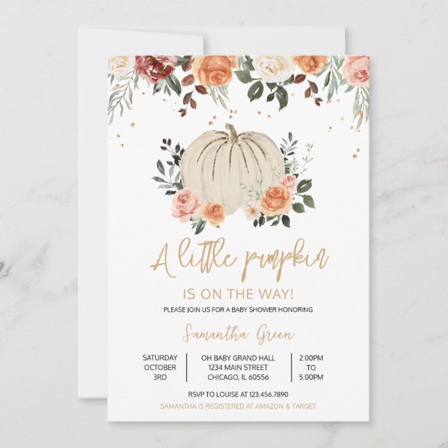 Rustic Little Pumpkin Baby Shower Inbjudningar (Framsida)