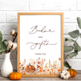 Rustic Little Pumpkin Bokar och Gifts Baby Shower Poster