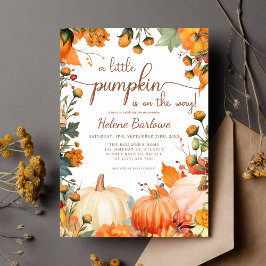 Rustic Little Pumpkin Fall Baby Shower Inbjudningar