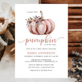 Rustic Little Pumpkin Flicka Shower-inbjudan Inbjudningar