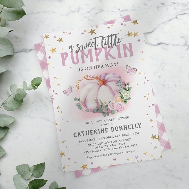 Rustic Little Pumpkin Girl Shower-inbjudan Inbjudningar (Skapare uppladdad)