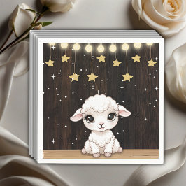 Rustic Little White Lamb Baby Shower Pappersservett