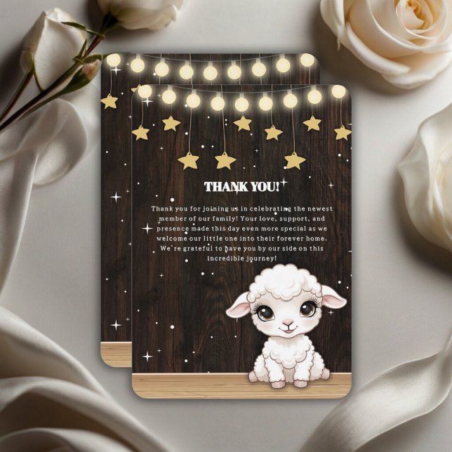 Rustic Little White Lamb Baby Shower Tack Kort (Skapare uppladdad)