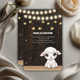 Rustic Little White Lamb Baby Shower Tilläggskort