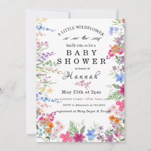 Rustic Little WildblommBaby Shower Inbjudan
