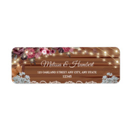 Rustic Ljus Baby's Band Bröllop Returadress Returadress Etikett