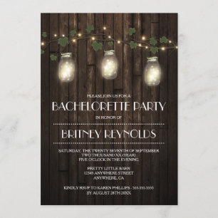 Rustic Ljus Bachelorette-partiets inbjudningar