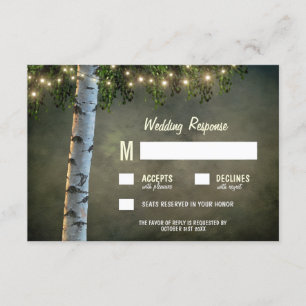 Rustic Ljus Birch Bark Träd Bröllop OSA Cards Kort
