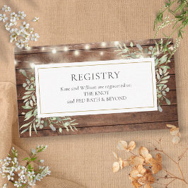 Rustic Ljus Foliage Möhippa Gift-registret Tilläggskort