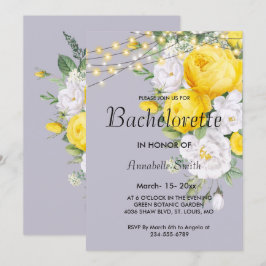 Rustic ljus Gult Blommigt-kandidat Inbjudningar