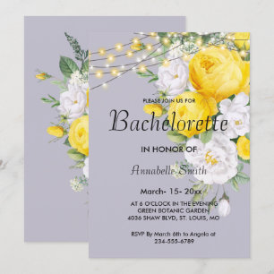 Rustic ljus Gult Blommigt-kandidat Inbjudningar
