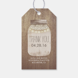 Rustic Ljus Mason Burk Snöre Wood Presentetikett