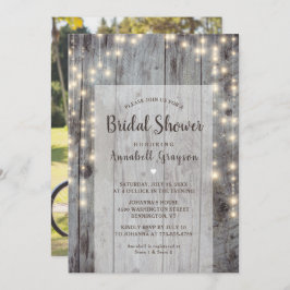 Rustic Ljus Wood Photo Möhippa Inbjudningar