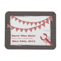Rustic Lobster & Gingham Spara datum magneter