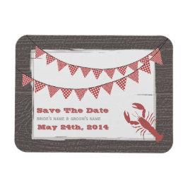 Rustic Lobster & Gingham Spara datum magneter