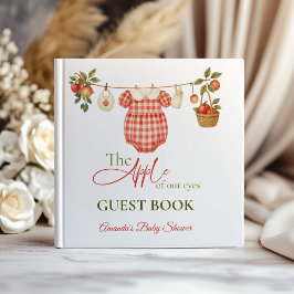 Rustic Locally Grown Clothesline Apple Baby Shower Gästböcker