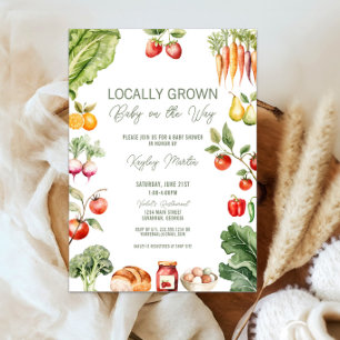 Rustic Locally Grown Farmers Market Baby Shower Inbjudningar