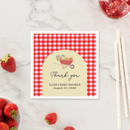 Rustic Locally Grown Red Gingham Baby Shower Pappersservett
