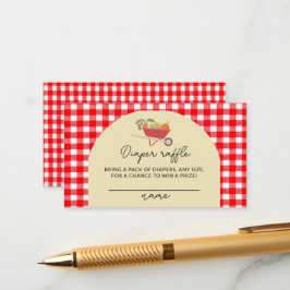 Rustic Locally Grown Red Gingham Baby Shower Tilläggskort