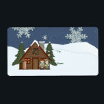 Rustic Lodge Land Cabin-jul på natten Fraktsedel<br><div class="desc">Rustic Lodge Titta på Land Cabin-julen med logaritm och land make och hustru. Loggstugan har trimmat för helgdagarna i julkrans,  gräs träd,  sled och snö på stjärnblå bakgrund.Anpassade text för anpassning. Inslag av skrapin Doodles.</div>