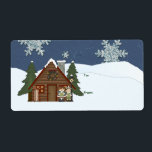 Rustic Lodge Land Cabin-jul på natten Fraktsedel<br><div class="desc">Rustic Lodge Titta på Land Cabin-julen med logaritm och land make och hustru. Loggstugan har trimmat för helgdagarna i julkrans,  gräs träd,  sled och snö på stjärnblå bakgrund.Anpassade text för anpassning. Inslag av skrapin Doodles.</div>