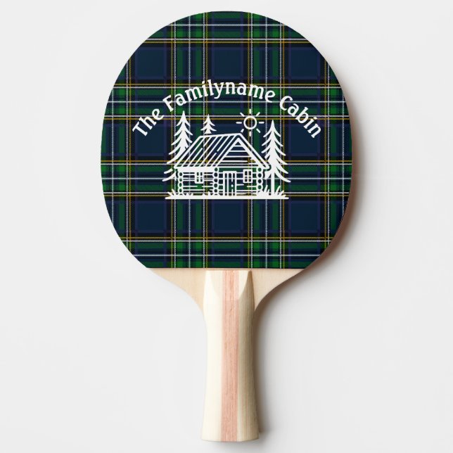 Rustic Log Cabin Bord Tennis Paddle Pingisracket (Framsidan)