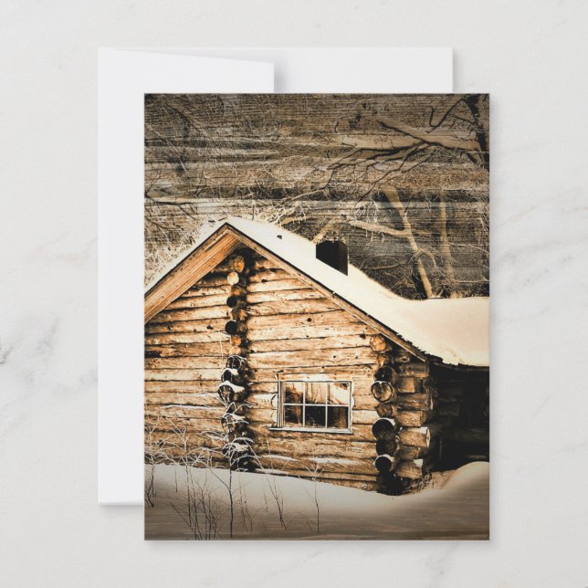 Rustic Log Cabin i Wilderness Anteckningskort (Framsida)