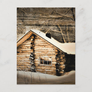 Rustic Log Cabin i Wilderness Inbjudan Vykort